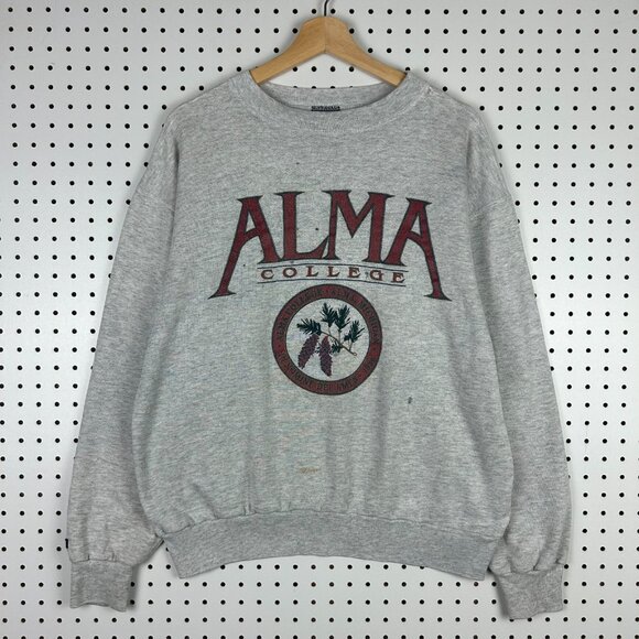 Alma College Vtg Crewneck Large USA Sweatshirt Graphic JanSport Michigan Worn - Picture 1 of 8